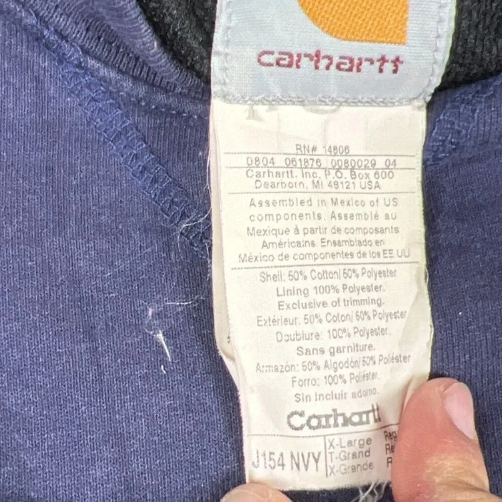 Carhartt Men Large Blue J154 Loose Fit Midweight Crewneck Logo Sweatshirt - Picture 3 of 6